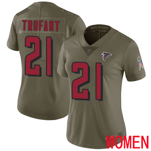 Atlanta Falcons Limited Olive Women Desmond Trufant Jersey NFL Football #21 2017 Salute to Service